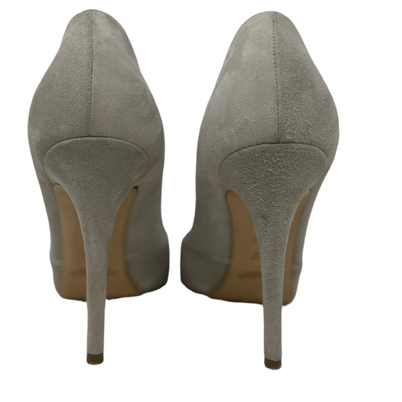 Ralph Lauren Collection Purple Label Gray Suede High Heels Size 7.5 - Picture 2 of 9